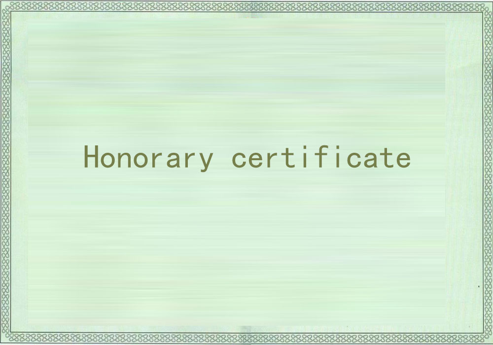 Certificate of Honor 1